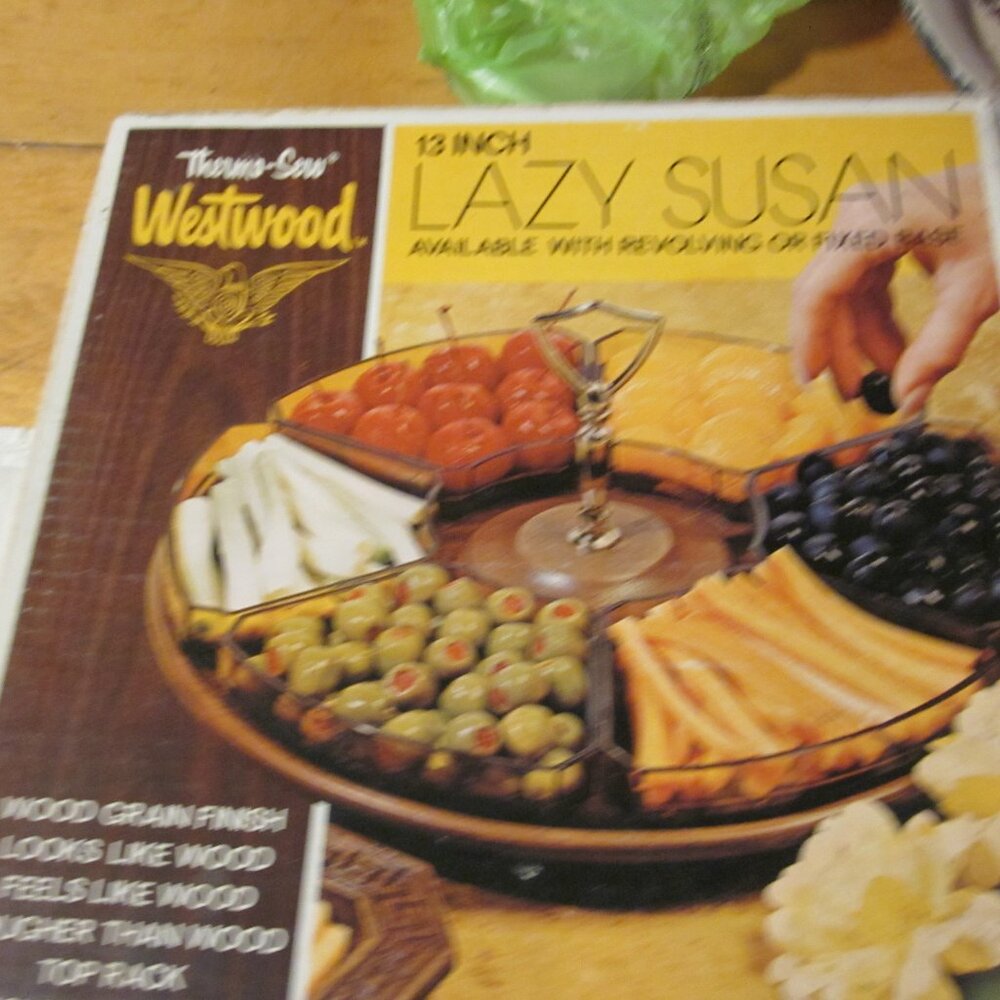 vtg NOS Westwood thermo-serve 13 in lazy susan 6 compartments Taco night